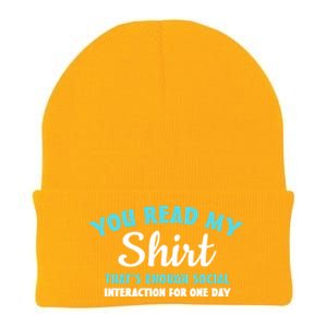 You Read My Gift That's Enough Social Interaction Cute Gift Knit Cap Winter Beanie