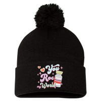 You Roc My World Funny ICU CRNA Nurse Happy Valentines Day Pom Pom 12in Knit Beanie