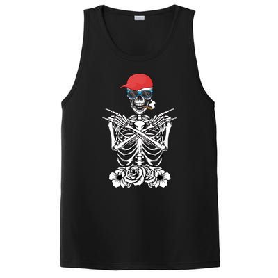 Young Rock On Rock Star Skeleton Hands Rocker Gift PosiCharge Competitor Tank