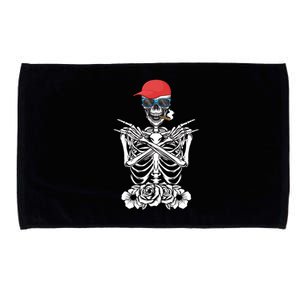 Young Rock On Rock Star Skeleton Hands Rocker Gift Microfiber Hand Towel