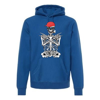 Young Rock On Rock Star Skeleton Hands Rocker Gift Premium Hoodie