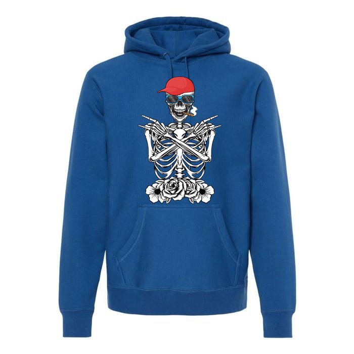 Young Rock On Rock Star Skeleton Hands Rocker Gift Premium Hoodie