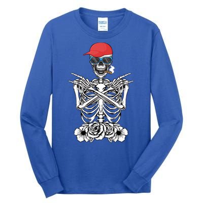 Young Rock On Rock Star Skeleton Hands Rocker Gift Tall Long Sleeve T-Shirt