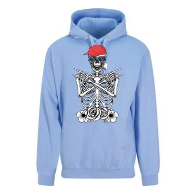 Young Rock On Rock Star Skeleton Hands Rocker Gift Unisex Surf Hoodie