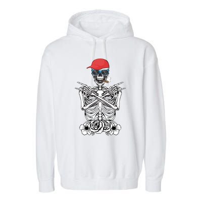 Young Rock On Rock Star Skeleton Hands Rocker Gift Garment-Dyed Fleece Hoodie