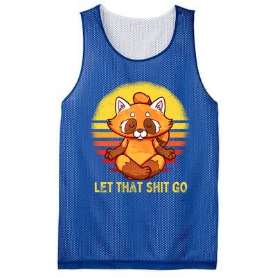 Yoga Red Panda Meditation Gym Giffunny Gift Let That Shit Go Cute Gift Mesh Reversible Basketball Jersey Tank