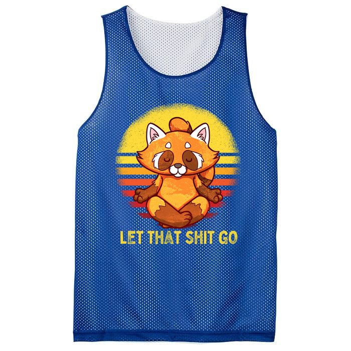 Yoga Red Panda Meditation Gym Giffunny Gift Let That Shit Go Cute Gift Mesh Reversible Basketball Jersey Tank