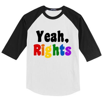 Yeah Rights Pride Equality Rainbow Kids Colorblock Raglan Jersey