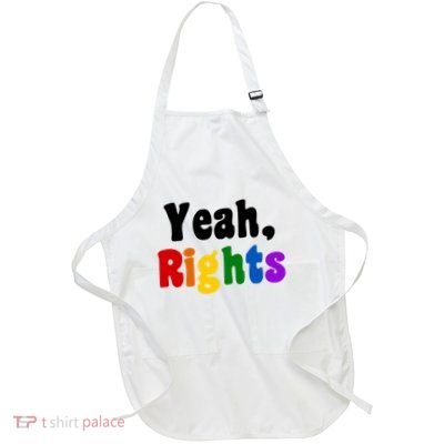 Yeah Rights Pride Equality Rainbow Full-Length Apron With Pockets
