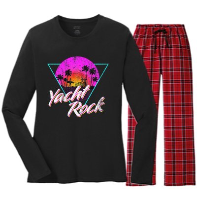 Yacht Rock Party Boat Drinking Beach Women's Long Sleeve Flannel Pajama Set 