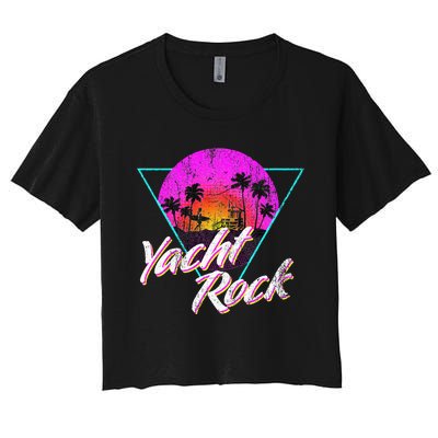 Yacht Rock Party Boat Drinking Beach Women's Crop Top Tee