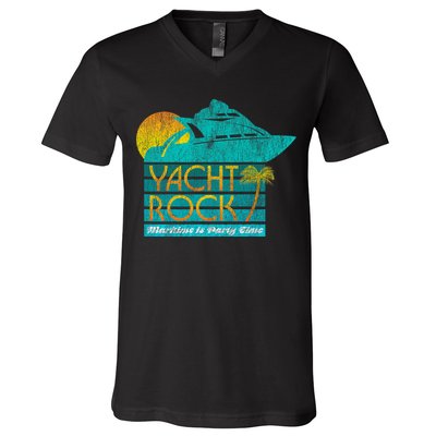 Yacht Rock Party Boat Drinking Maritime V-Neck T-Shirt