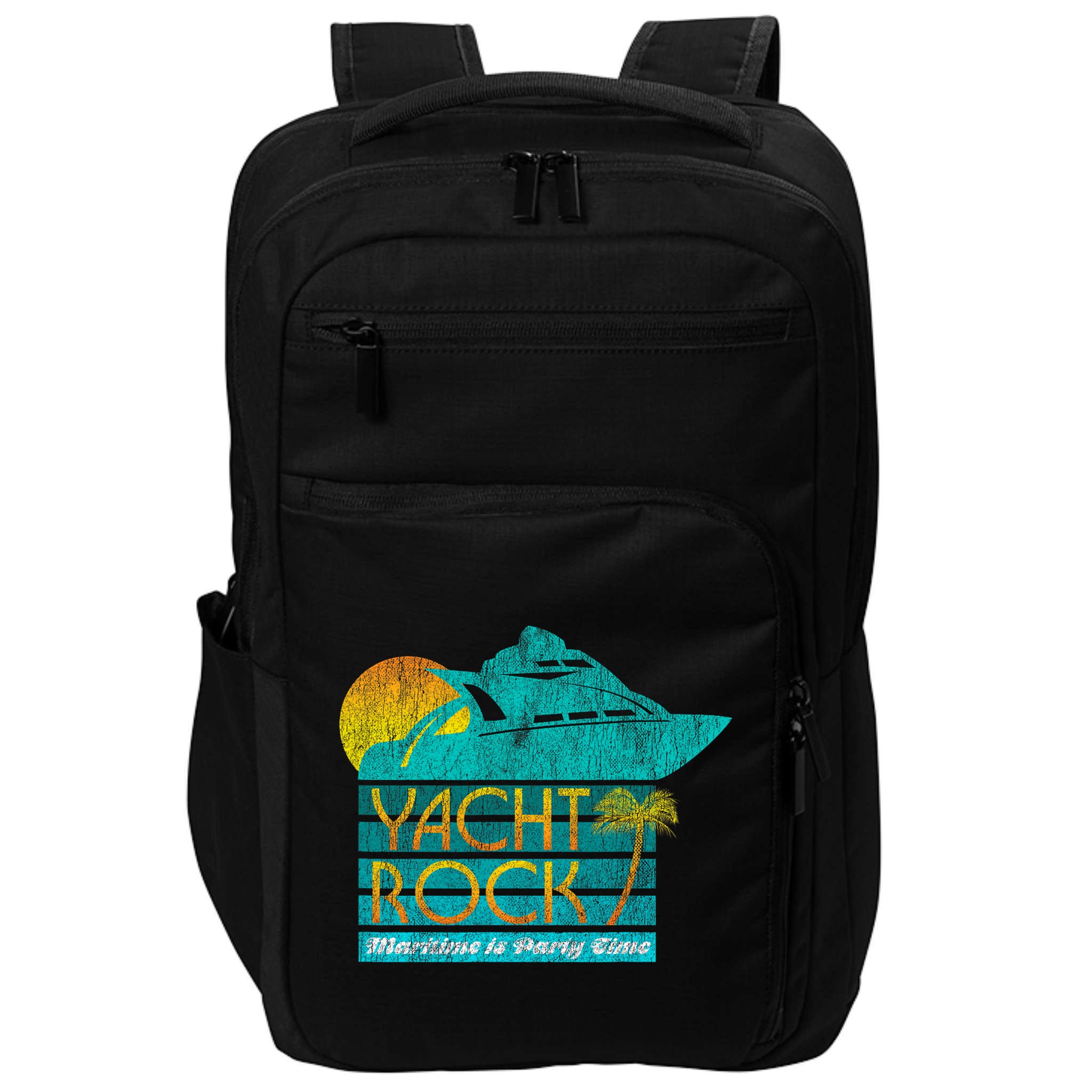 Yacht Rock Party Boat Drinking Maritime Impact Tech Backpack