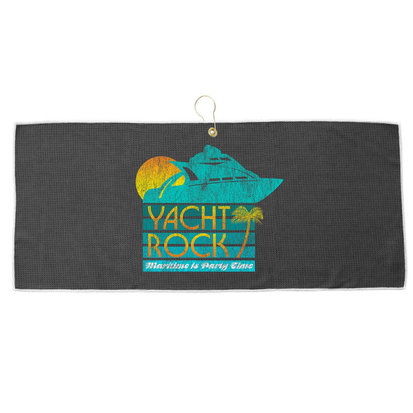 Yacht Rock Party Boat Drinking Maritime Large Microfiber Waffle Golf Towel