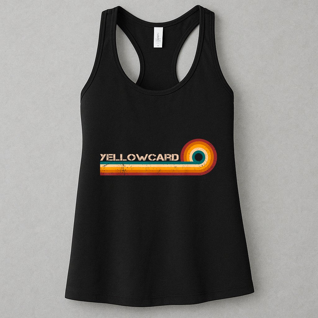 Yellowcard Retro Stripes Musician Vintage Womens Tank Top