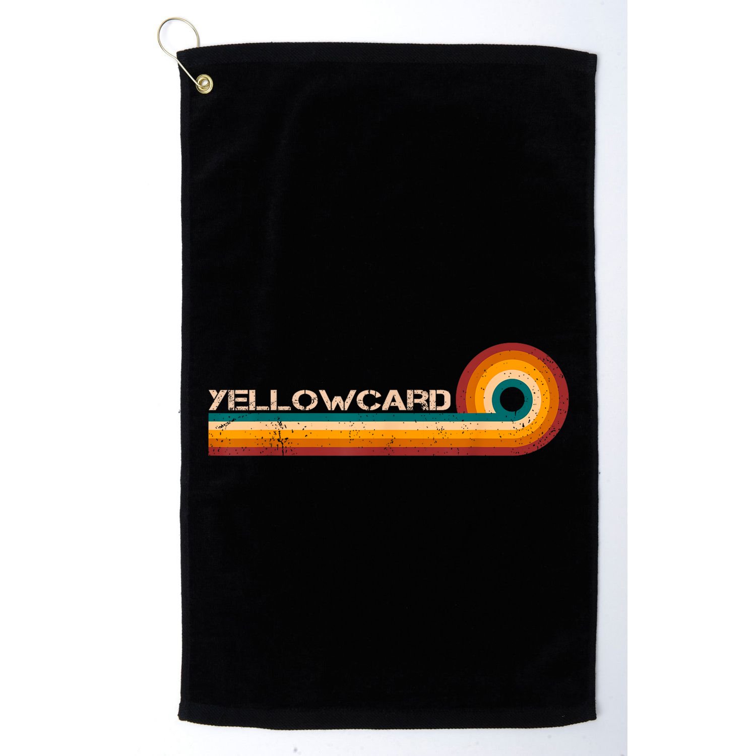 Yellowcard Retro Stripes Musician Vintage Golf Towel