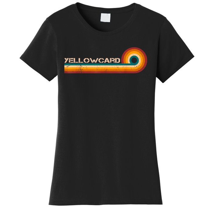 Yellowcard Retro Stripes Musician Vintage Women's T-Shirt