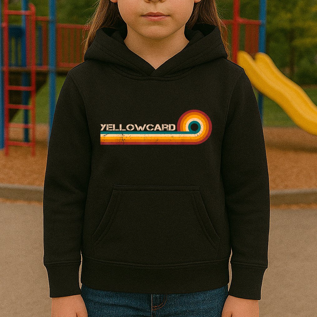 Yellowcard Retro Stripes Musician Vintage Kids Hoodie