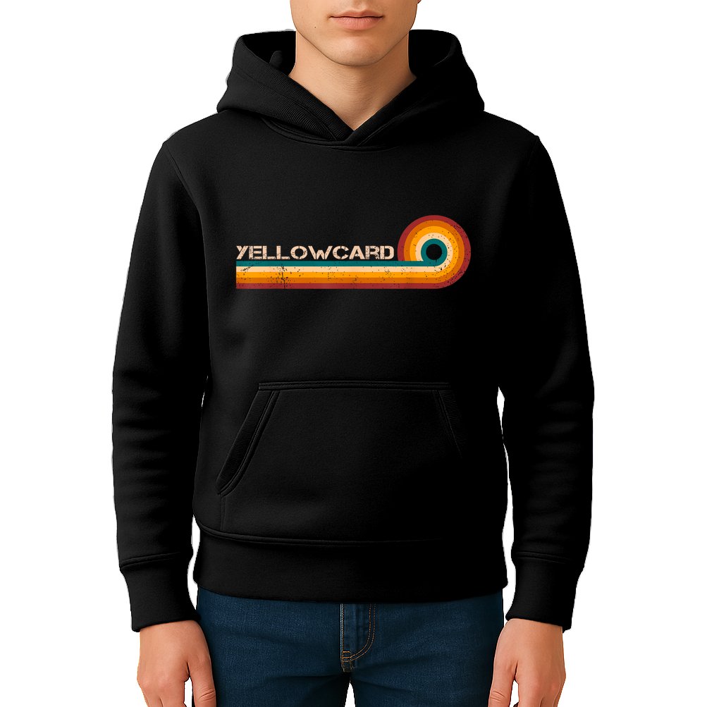 Yellowcard Retro Stripes Musician Vintage Kids Hoodie