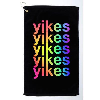 Yikes Rainbow Slang Sassy Humor Lgbtq Colorful Aesthetic Meaningful Gift Golf Towel
