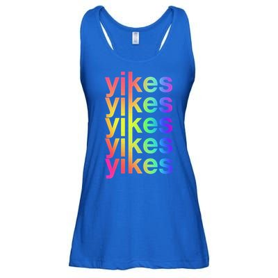 Yikes Rainbow Slang Sassy Humor Lgbtq Colorful Aesthetic Meaningful Gift Ladies Essential Flowy Tank