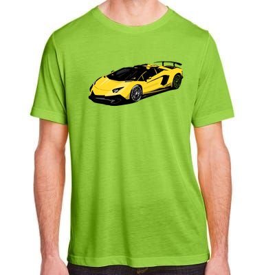 Yellow Racing Sports Car Adult ChromaSoft Performance T-Shirt