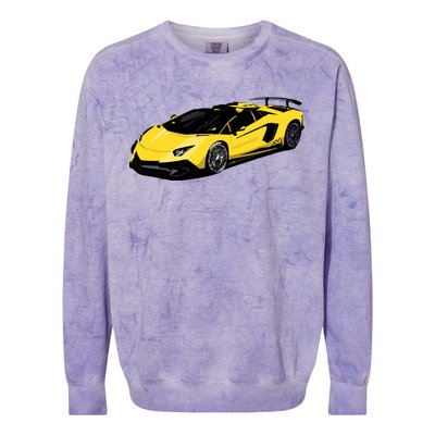 Yellow Racing Sports Car Colorblast Crewneck Sweatshirt