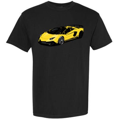 Yellow Racing Sports Car Garment-Dyed Heavyweight T-Shirt