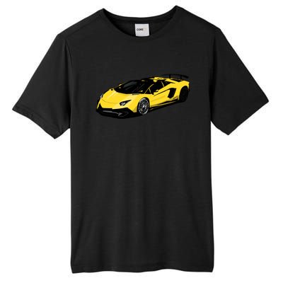 Yellow Racing Sports Car Tall Fusion ChromaSoft Performance T-Shirt