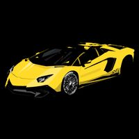 Yellow Racing Sports Car 16 in Basic Backpack