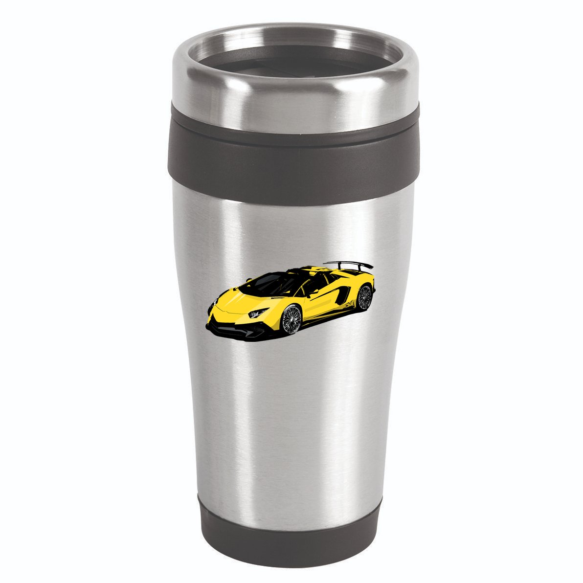 Yellow Racing Sports Car 16oz Travel Tumbler