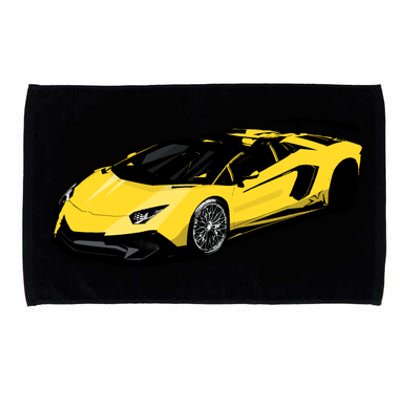 Yellow Racing Sports Car Microfiber Hand Towel