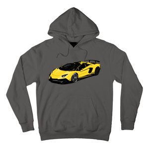 Yellow Racing Sports Car Hoodie