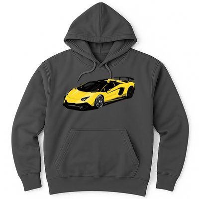 Yellow Racing Sports Car Hoodie