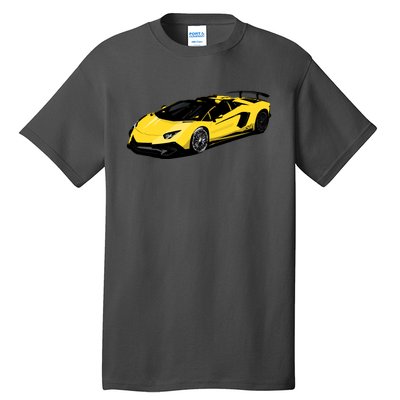 Yellow Racing Sports Car Tall T-Shirt