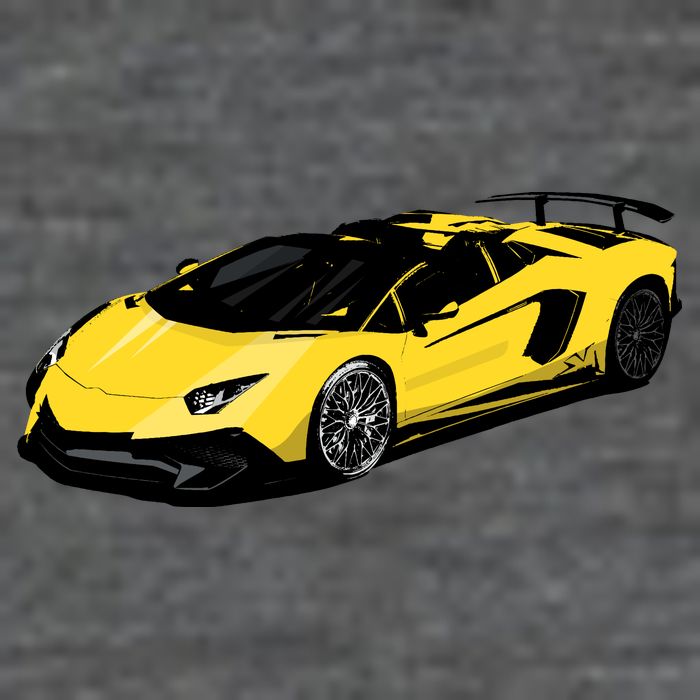 Yellow Racing Sports Car Button