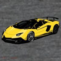 Yellow Racing Sports Car Flatbill Hat