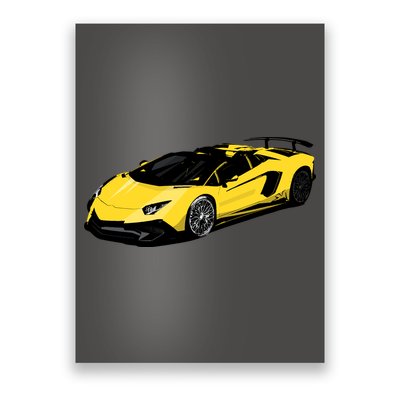 Yellow Racing Sports Car Poster