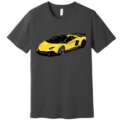 Yellow Racing Sports Car Premium T-Shirt