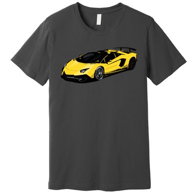 Yellow Racing Sports Car Premium T-Shirt