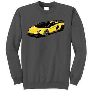 Yellow Racing Sports Car Tall Sweatshirt