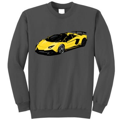Yellow Racing Sports Car Tall Sweatshirt