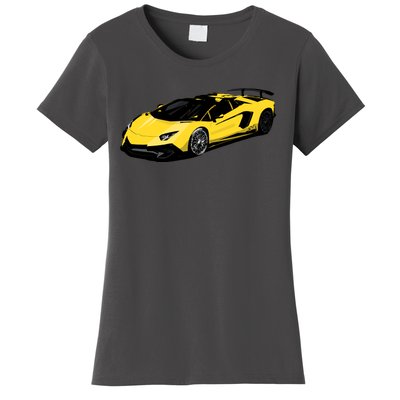 Yellow Racing Sports Car Women's T-Shirt