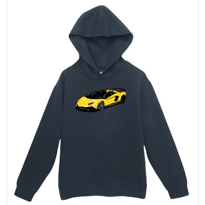 Yellow Racing Sports Car Urban Pullover Hoodie