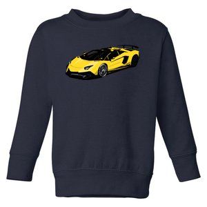 Yellow Racing Sports Car Toddler Sweatshirt