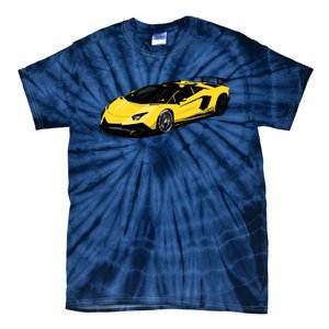 Yellow Racing Sports Car Tie-Dye T-Shirt