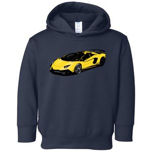 Yellow Racing Sports Car Toddler Hoodie