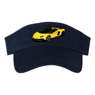 Yellow Racing Sports Car Valucap Bio-Washed Visor