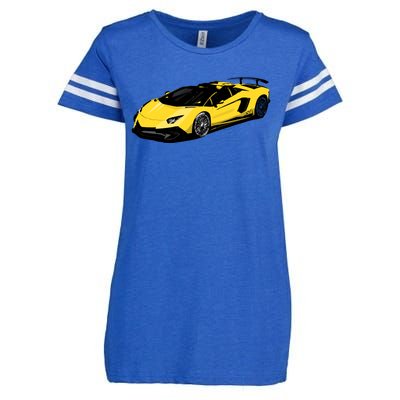 Yellow Racing Sports Car Enza Ladies Jersey Football T-Shirt