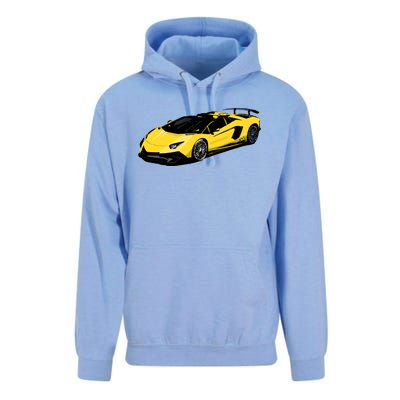 Yellow Racing Sports Car Unisex Surf Hoodie